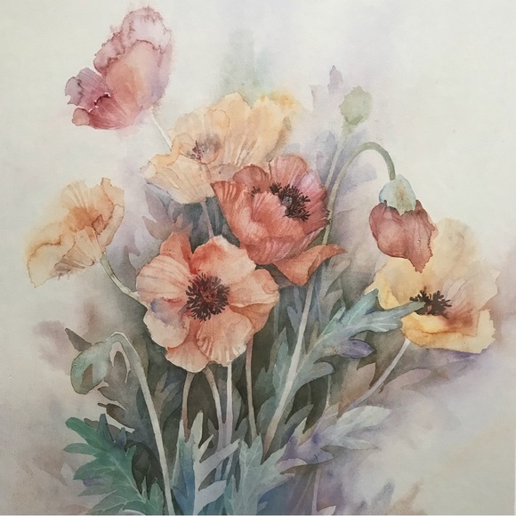 Vintage Framed Floral Art, Large (Part of 3 Piece Set) - Picture 2 of 9